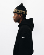 BLK/OLIVE JACQUARD BEANIE