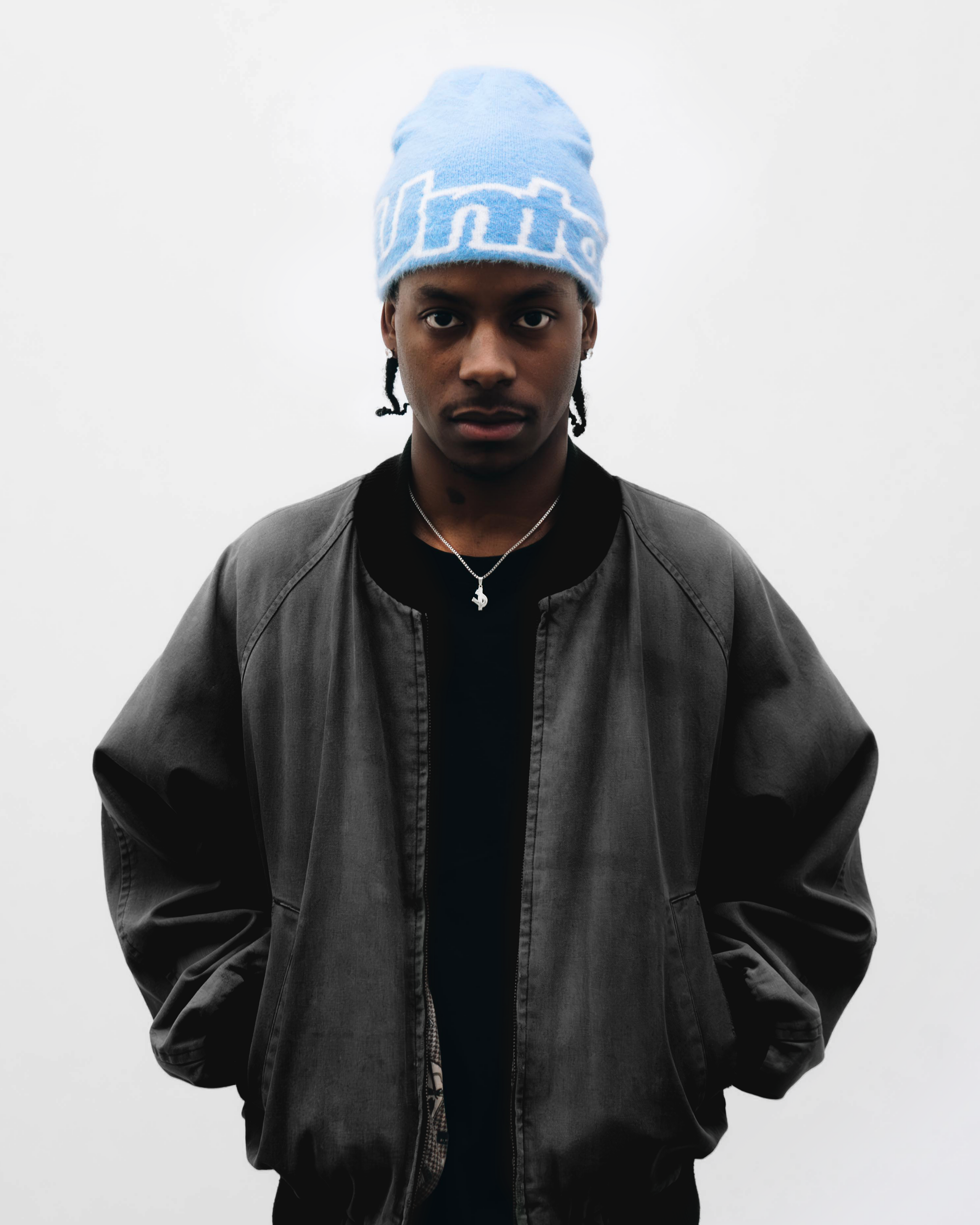 FROZEN BLUE MOHAIR BEANIE