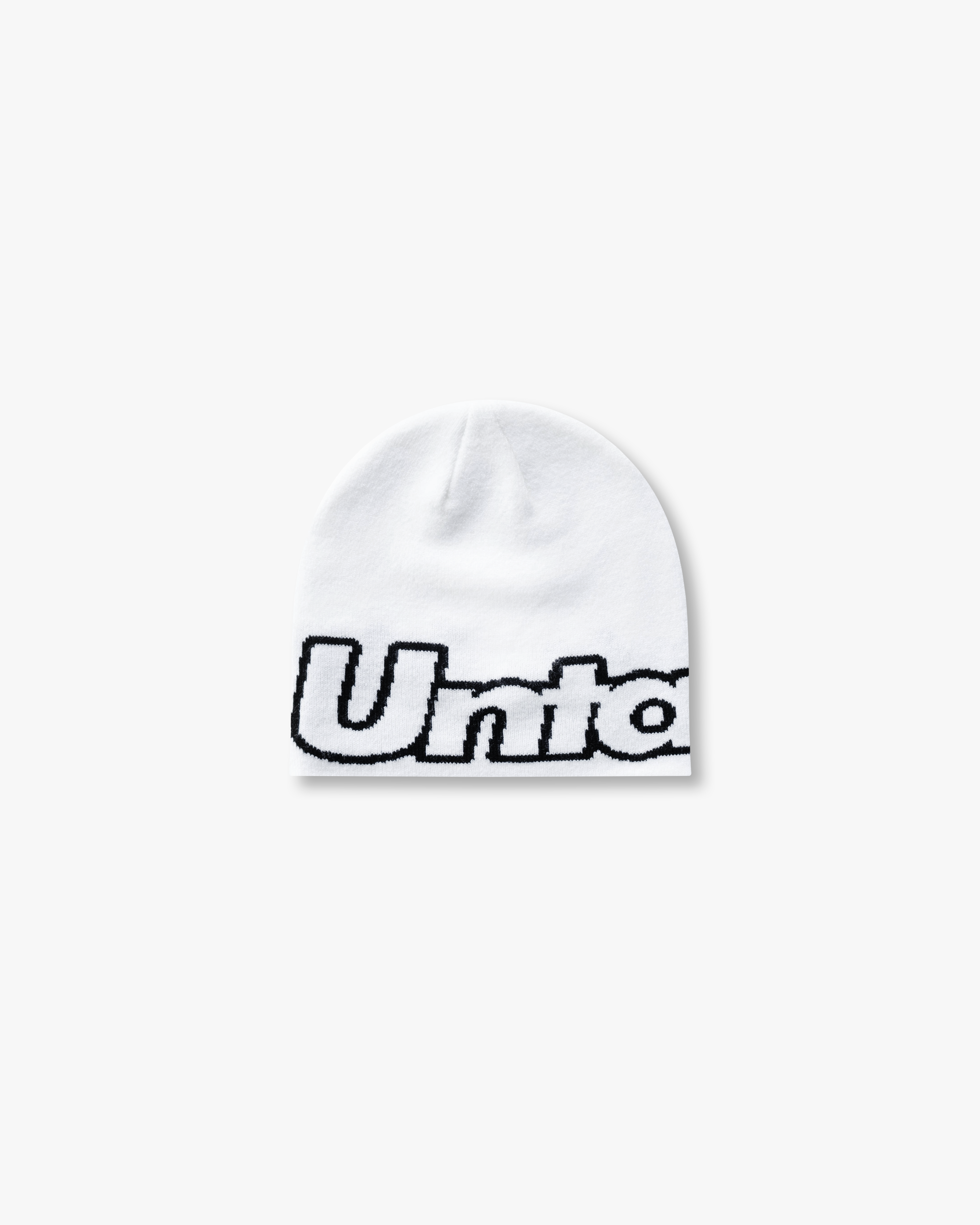 WHITE JACQUARD BEANIE